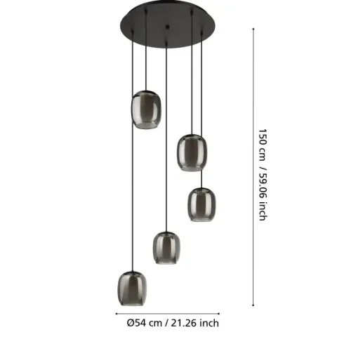 Candeeiro de teto com cinco soquetes E27 CIAMPINO EGLO 901194