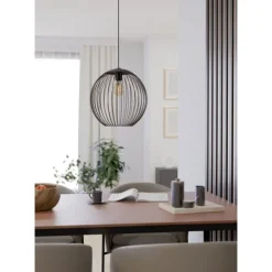 Candeeiro de teto com cúpula redonda efeito gaiola ALMANZORA EGLO 901868