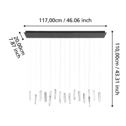Candeeiro de teto com cristais transparentes SARDENARA EGLO 390211