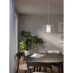 Candeeiro de teto com difusor em arame e cilindro têxtil TERRAROSA EGLO 900867
