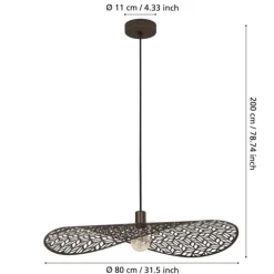 Candeeiro de teto com difusor metálico em bronze escovado SWABY EGLO 44167