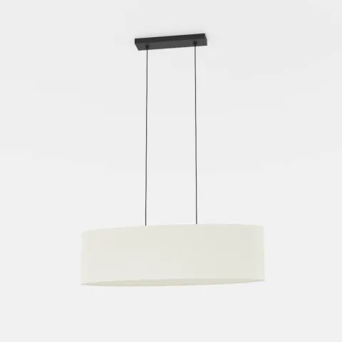 Candeeiro de teto com duas soquetes E27 em têxtil preto e branco FEBRES EGLO 901261