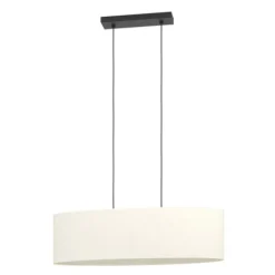 Candeeiro de teto com duas soquetes E27 em têxtil preto e branco FEBRES EGLO 901261