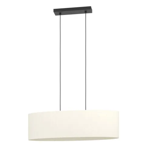 Candeeiro de teto com duas soquetes E27 em têxtil preto e branco FEBRES EGLO 901261