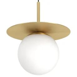 Candeeiro de teto com esfera de vidro opalino e latão escovado ARENALES EGLO 39952