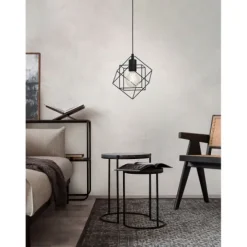Candeeiro de teto com estrutura em aço preto STRAITON EGLO 43358