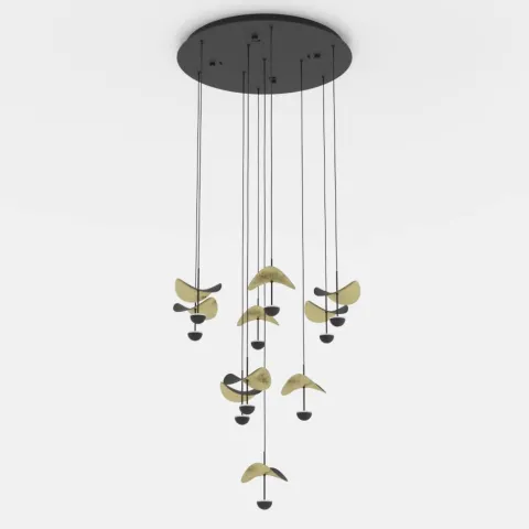 Candeeiro de teto com folhas douradas e LEDs reguláveis DRACERA EGLO 390339