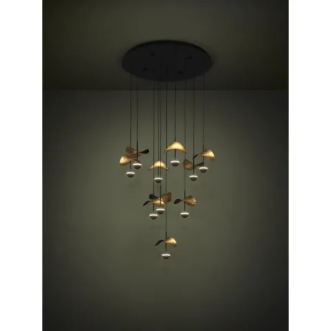 Candeeiro de teto com folhas douradas e LEDs reguláveis DRACERA EGLO 390339