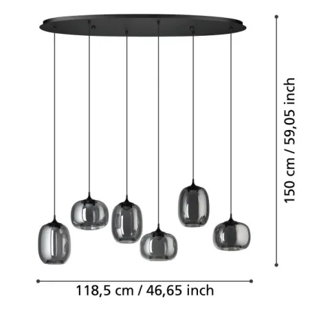 Candeeiro de teto com LED regulável e controlo remoto LARVA EGLO 390415