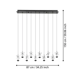 Candeeiro de teto com 10 LEDs e vidro decorativo PIANOPOLI 2 EGLO 390278