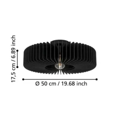 Candeeiro de teto com lâminas de madeira preta PALOMBAIA EGLO 900831