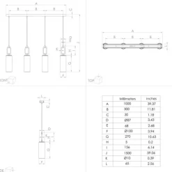 Candeeiro de teto com quatro abajures cilíndricos MAJANA EGLO 390129