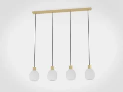 Candeeiro de teto com quatro abajures de vidro branco MANZANARES EGLO 900306