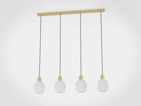 Candeeiro de teto com quatro abajures de vidro branco MANZANARES EGLO 900306