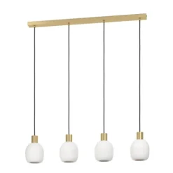 Candeeiro de teto com quatro abajures de vidro branco MANZANARES EGLO 900306