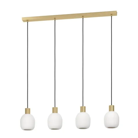 Candeeiro de teto com quatro abajures de vidro branco MANZANARES EGLO 900306