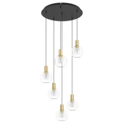 Candeeiro de teto com seis bolas de vidro transparente TERQUE EGLO 390279