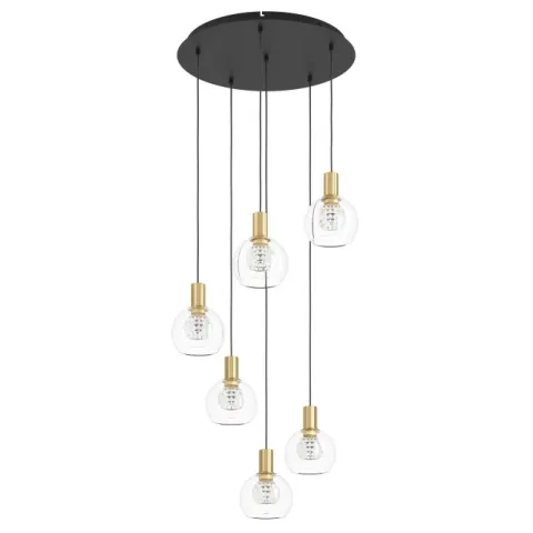 Candeeiro de teto com seis bolas de vidro transparente TERQUE EGLO 390279