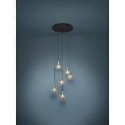 Candeeiro de teto com seis bolas de vidro transparente TERQUE EGLO 390279