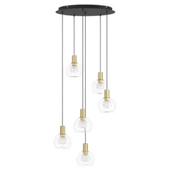 Candeeiro de teto com seis bolas de vidro transparente TERQUE EGLO 390279
