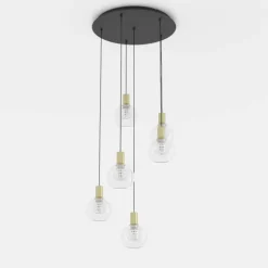 Candeeiro de teto com seis bolas de vidro transparente TERQUE EGLO 390279