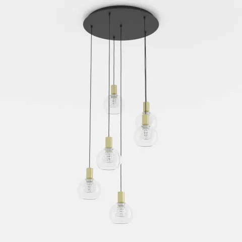 Candeeiro de teto com seis bolas de vidro transparente TERQUE EGLO 390279