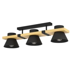 Candeeiro de teto com três abajures em aço preto MACCLES EGLO 43955