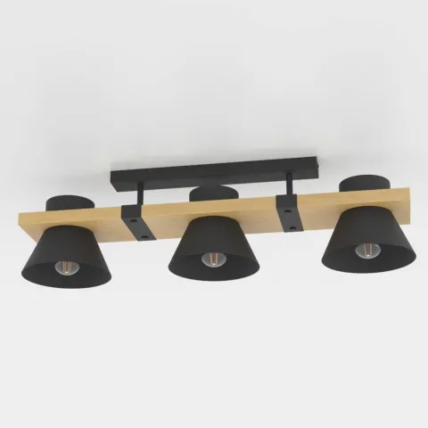 Candeeiro de teto com três abajures em aço preto MACCLES EGLO 43955