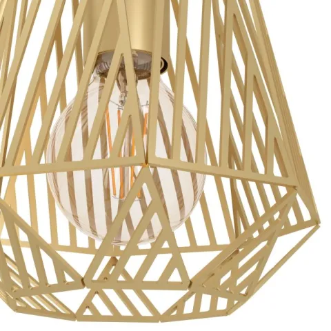 Candeeiro de teto com três abajures em latão escovado STYPE EGLO 43696