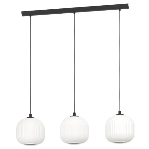 Candeeiro de teto com três abajures de vidro branco MANTUNALLE EGLO 99367