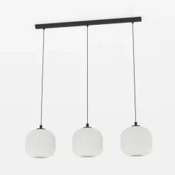 Candeeiro de teto com três abajures de vidro branco MANTUNALLE EGLO 99367