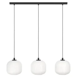 Candeeiro de teto com três abajures de vidro branco MANTUNALLE EGLO 99367