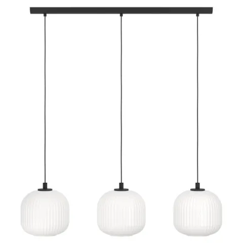Candeeiro de teto com três abajures de vidro branco MANTUNALLE EGLO 99367