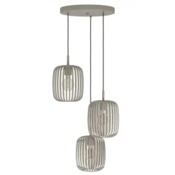 Candeeiro de teto com três abajures em metal cor de areia ROMAZZINA EGLO 900687