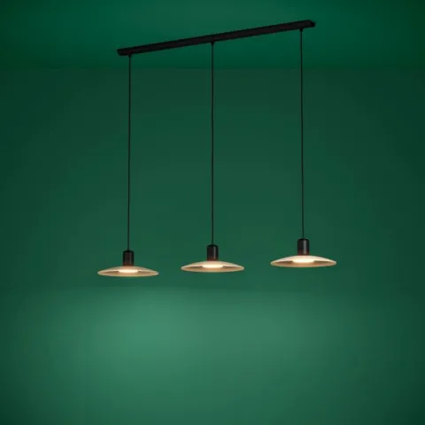 Candeeiro de teto com três cabeças em madeira natural MAYAZES EGLO 39912