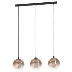 Candeeiro de teto com três esferas de vidro cobre ARISCANI EGLO 901924