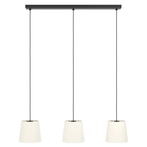 Candeeiro de teto com três soquetes E27 em têxtil preto e branco FEBRES EGLO 901263