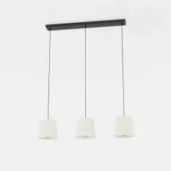 Candeeiro de teto com três soquetes E27 em têxtil preto e branco FEBRES EGLO 901263