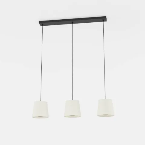 Candeeiro de teto com três soquetes E27 em têxtil preto e branco FEBRES EGLO 901263
