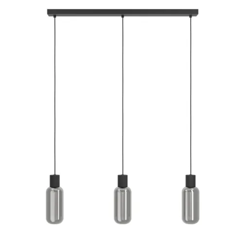Candeeiro de teto com três vidros cinza translúcidos MAIONE EGLO 901005