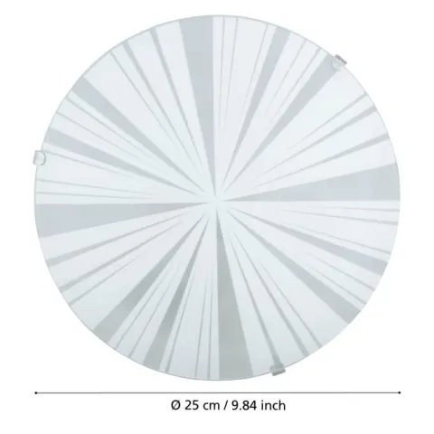 Candeeiro de Teto com Vidro Branco Acetinado e Metal MARS 1 EGLO 89239