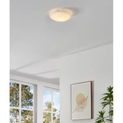 Candeeiro de Teto com Vidro Branco Acetinado e Motivos Florais MARS 1 EGLO 89238