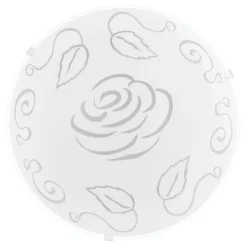 Candeeiro de Teto com Vidro Branco Acetinado e Motivos Florais MARS 1 EGLO 89238