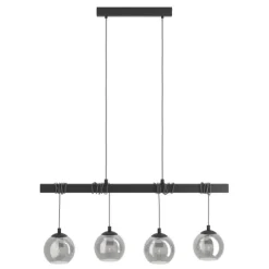 Candeeiro de teto com vidro fumado e aço ARGALLO EGLO 39761
