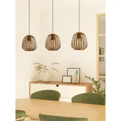 Candeeiro de teto em aço com 3 soquetes E27 bronze escovado ESPINAL EGLO 901098