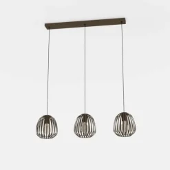 Candeeiro de teto em aço com 3 soquetes E27 bronze escovado ESPINAL EGLO 901098