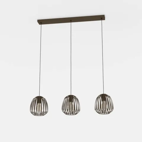 Candeeiro de teto em aço com 3 soquetes E27 bronze escovado ESPINAL EGLO 901098