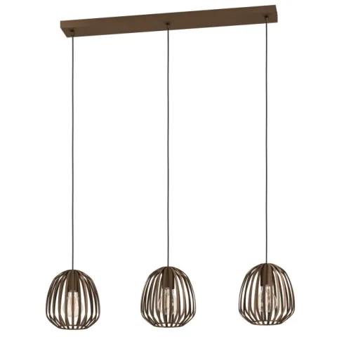 Candeeiro de teto em aço com 3 soquetes E27 bronze escovado ESPINAL EGLO 901098