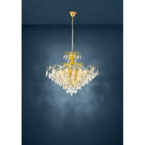 Candeeiro de teto em cristal e metal cor de latão FENOULLET 1 EGLO 39606