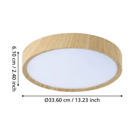 Candeeiro de teto em imitação de madeira e branco MUSURITA EGLO 901126